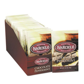 PapaNicholas Coffee 79424 1.25 oz. Premium Chocolate Peppermint Hot Cocoa (24/Carton)