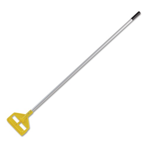 Mops | Rubbermaid Commercial FGH126000000 Invader Side-Gate 60 in. Aluminum Wet-Mop Handle - Gray/Yellow image number 0