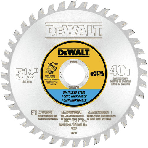 Dewalt DWA7771 30T 5-1/2 in. Stainless Steel Metal Cutting with 20mm Arbor image number 0
