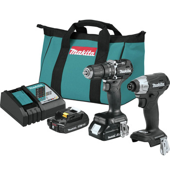 Makita CX205RB 18V LXT Sub-Compact Brushless Lithium-Ion 1/2 in. Cordless Hammer Driver Drill and Impact Driver Combo Kit with 2 Batteries (2 Ah)