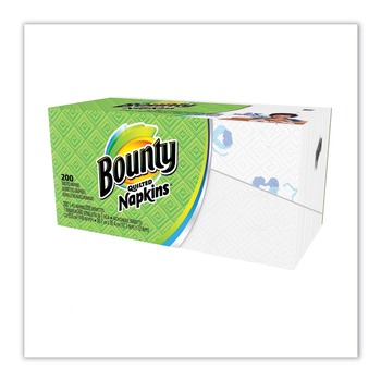 Bounty 34885PK Quilted Napkins, 1-Ply, 12 1/10 X 12, Assorted - Print Or White, 200/pack