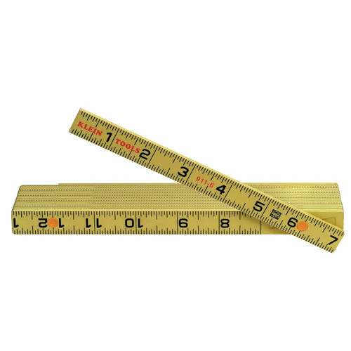 Measuring Accessories | Klein Tools 911-6 6 ft. Outside Reading Fiberglass Folding Ruler image number 0
