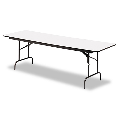 Iceberg 55237 OfficeWorks 96 in. x 30 in. x 29 in. Rectangular Commercial Wood Laminate Folding Table - Gray/Charcoal image number 0