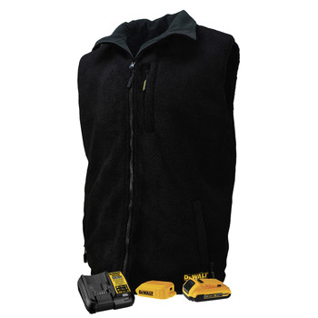 CLOTHING AND GEAR | Dewalt DCHV086BD1-S Reversible Heated Fleece Vest Kit - Small, Black