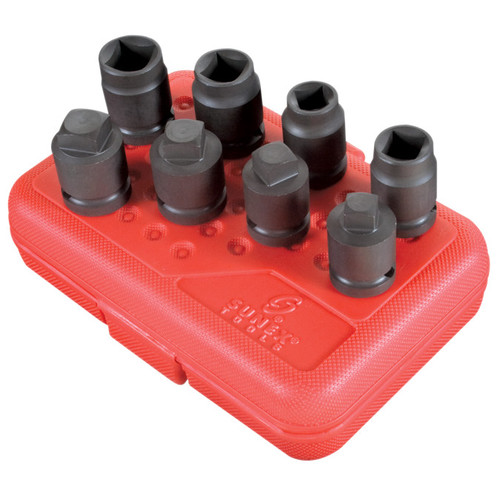 Sunex 2841 8-Piece 1/2 in. Drive Pipe Plug Impact Socket Set image number 0