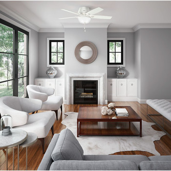 Hunter 53343 52 In Donegan Fresh White Ceiling Fan With Light