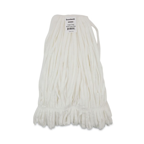 Just Launched | Boardwalk BWK8003 Mop Head, Looped, Enviro Clean With Tailband, Large, White (12/Carton) image number 0