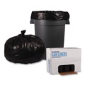 Trash Bags | Boardwalk BWK523 1.6 mil 60 gal. Recycled Low-Density Polyethylene Can Liners - Black (10 Bags/Roll, 10 Rolls/Carton) image number 1