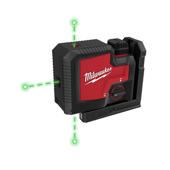 Milwaukee 3510-21 REDLITHIUM USB Rechargeable Green 3-Point Laser