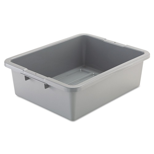 Cleaning and Sanitation Storage and Carts | Rubbermaid Commercial FG335100GRAY 7.13-Gallon 21.5 in. x 17.13 in. x 7 in. Bus/Utility Box - Gray image number 0