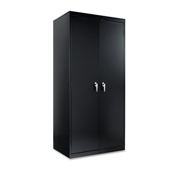 Alera ALECM7824BK 36 in. x 78 in. x 24 in. Assembled High Storage Cabinet with Adjustable Shelves - Black