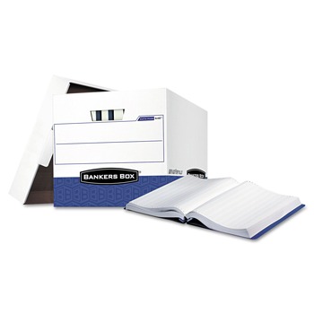 PRODUCTS | Bankers Box 00648 13.75 in. x 17.75 in. x 13 in. Data-Pak Letter Files Storage Boxes - White/Blue (12/Carton)