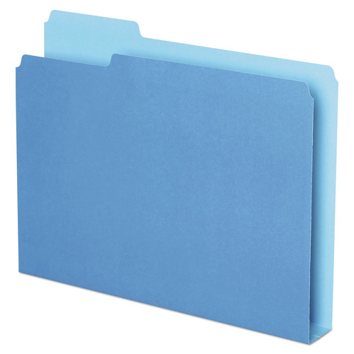  | Pendaflex 54455 Double Stuff 1/3-Cut Tab File Folders - Blue (50/Pack) image number 0