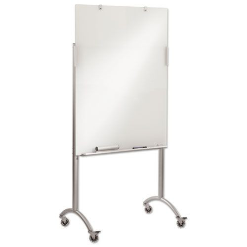 Iceberg 31100 Clarity 36 in. x 48 in. x 72 in. Glass Mobile Presentation Whiteboard Easel image number 0