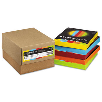 Astrobrights 22998 24 lbs. 8.5 in. x 11 in. Five-Color Paper - Assorted Colors (5 Reams/Carton, 250 Sheets/Ream)