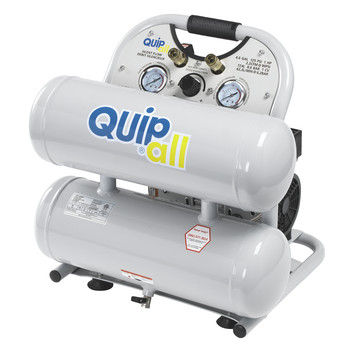 PRODUCTS | Quipall 4-1-SILTWN-AL Ultra Quiet 1 HP 4.6 Gallon Oil-Free Twin Stack Air Compressor
