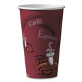 Dart 316SI-0041 Bistro Print Solo 16 oz. Paper Hot Drink Cups - Maroon (50/Pack) image number 0