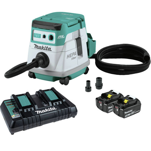 Makita XCV21PTX 18V X2 (36V) LXT Brushless Lithium-Ion 2.1 Gallon HEPA Filter Dry Dust Extractor Kit with 2 Batteries (5 Ah) image number 0