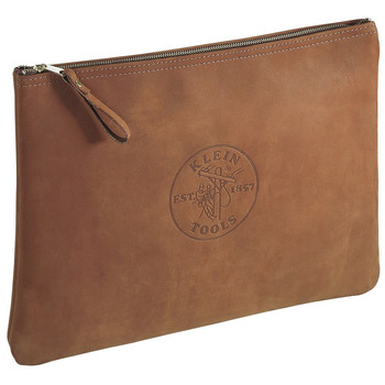 Klein Tools 5136 Contractor's Leather Portfolio Zipper Bag