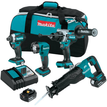 PRODUCTS | Makita 18V LXT Brushless Lithium-Ion Cordless 4-Pc. Combo Kit with 2 Batteries (5 Ah)
