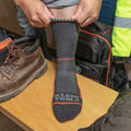 Footwear | Klein Tools 60509 1 Pair Performance Thermal Socks - X-Large, Dark Gray/Light Gray/Orange image number 3
