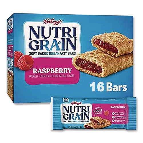 New Arrivals | Kellogg's 511382 Nutri-Grain Soft Baked Breakfast Bars, Raspberry, Indv Wrapped 1.3 Oz Bar, 16/box image number 0