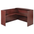 Alera ALEVA327236MY Valencia Series 71 in. x 35.5 in. x 29.5 in. - 42.5 in. Reception Desk with Counter - Mahogany image number 1