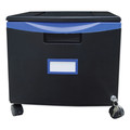 Office Filing Cabinets & Shelves | Storex 61269U01C 14.75 in. x 18.25 in. x 12.75 in. Single-Drawer Mobile Filing Cabinet - Black/Blue image number 1