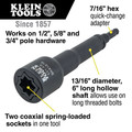 Klein Tools NRHD4 4-in-1 SAE 3/4 in., 13/16 in., 1, 1-1/8 in. Socket Wrench Set with 7/16 in. Hex Adapter image number 1
