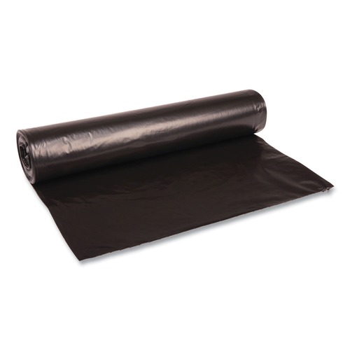 Trash Bags | Boardwalk BWK518 56 Gallon 1.2 mil. 43 in. x 47 in. Low Density Repro Can Liners - Black (10 Rolls/Carton, 10 Bags/Roll) image number 0