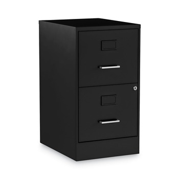Alera 2806262 14 in. x 18 in. x 24.1 in. 2 Drawers: File/File Soho Vertical File Cabinet - Letter, Black