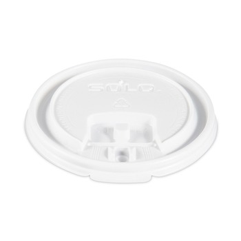 Dart LB3081-00007 8 oz. Lift Back and Lock Tab Cup Lids - White (100/Sleeve, 10 Sleeves/Carton)