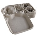 Cups and Lids | Chinet 20990 Strongholder 14.88 in. x 11.5 in. 2.6 in. Molded Fiber Cup/Food Trays - Beige (100-Piece/Carton) image number 2