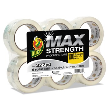 Duck 241513 Max Strength 1.88 in. x 54.6 Yards Packing Tape - Clear (6-Piece/Pack)