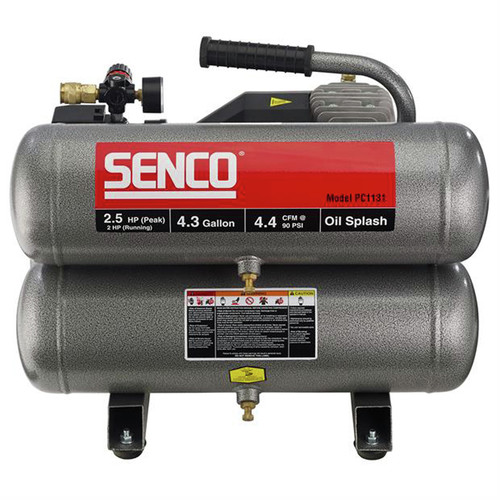Senco Pc1131 2 5 Hp 4 3 Gallon Oil Lube Twin Stack Air Compressor Tyler Tool