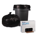 Boardwalk BWK518 56 Gallon 1.2 mil. 43 in. x 47 in. Low Density Repro Can Liners - Black (10 Rolls/Carton, 10 Bags/Roll) image number 1