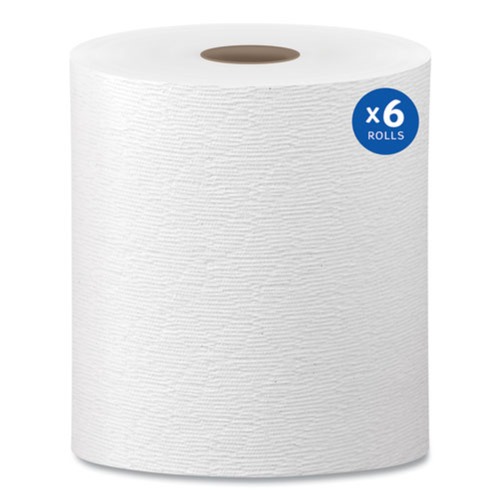 Cleaning & Janitorial Supplies | Kleenex 50606 8 in. x 600 ft. Essential Plus Hard Roll Towels - White (6 Rolls/Carton) image number 0
