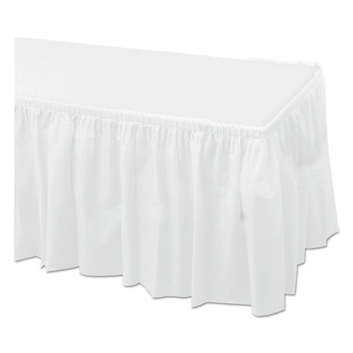 Hoffmaster 110010 29 in. x 14 ft. Plastic Tableskirts - White (6/Carton) image number 0