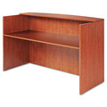 Alera ALEVA327236MC Valencia Series 71 in. x 35.5 in. x 29.5 in. to 42.5 in. Reception Desk with Transaction Counter - Medium Cherry image number 0