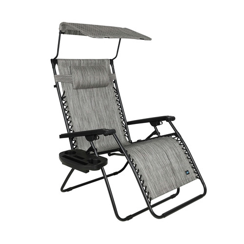 Bliss Hammock GFC-456XWPF Bliss Hammock GFC-456XWPF 360 lbs. Capacity 32 in. Zero Gravity Chair with Adjustable Sun-Shade - Platinum Fern image number 0