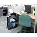 Alera ALEU3N1BL 3-In-1 21.63 in. x 13.75 in. x 24.75 in. Storage Cart and Stand - Black/Gray image number 7
