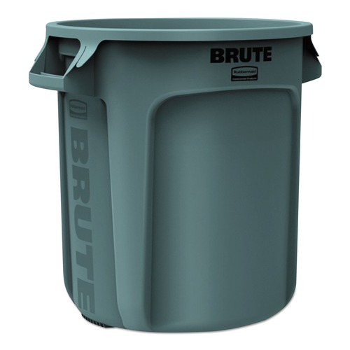 Waste Cans | Rubbermaid Commercial FG261000GRAY 10-Gallon Round Brute Container (Gray) image number 0