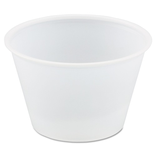 Dart P400N 4 oz. Polystyrene Portion Cups - Translucent (2500/Carton) image number 0