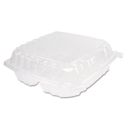 New Arrivals | Dart C95PST3 ClearSeal 3-Comp 9 x 9-1/2 x 3 Plastic Hinged Container (100/Bag, 2 Bags/CT) image number 0