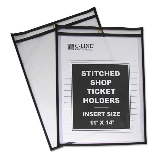 C-Line 46114 Shop Ticket Holders, Stitched, Both Sides Clear, 75 Sheets, 11 X 14, 25/box image number 0