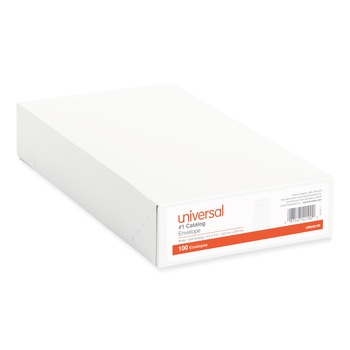 Universal UNV42100 Self-Stick Open-End #1 Square Flap Self-Adhesive Closure 6 in. x 9 in. Catalog Envelopes - White (100/Box)