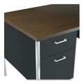 Office Desks & Workstations | Alera ALESD6024BM 60 in. x 24 in. x 29.5 in. Double Pedestal Steel Credenza Desk - Mocha/Black image number 4