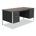 New Arrivals | Alera ALESD6030BM 2-Pedestal 60 in. x 30 in. x 29.5 in. Steel Desk - Mocha/Black image number 0