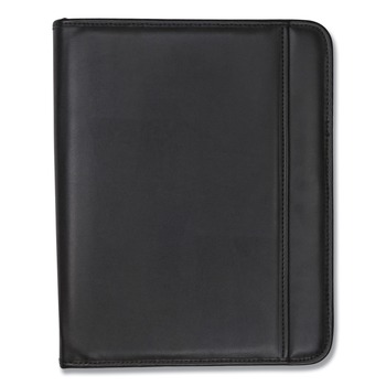 Samsill 70820 Professional Zippered Pad Holder with Pockets/Slots and Writing Pad - Black