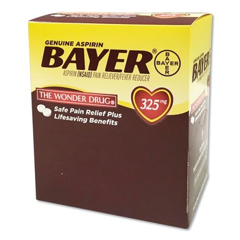 Bayer 204 325 mg Aspirin Tablets (50 Packs/Box, 2/Pack)